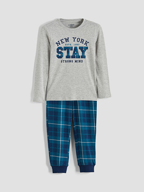 LCW Kids New York Baskılı Erkek Çocuk Pijama Takımı