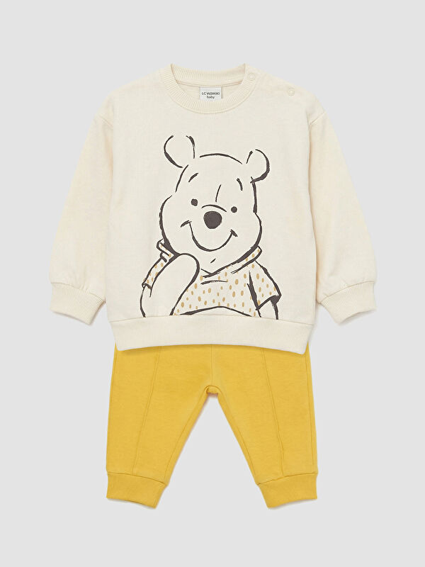 LCW baby Ensemble Sweatshirt et Pantalon de Survêtement Bébé Garçon Imprimé Winnie l'ourson