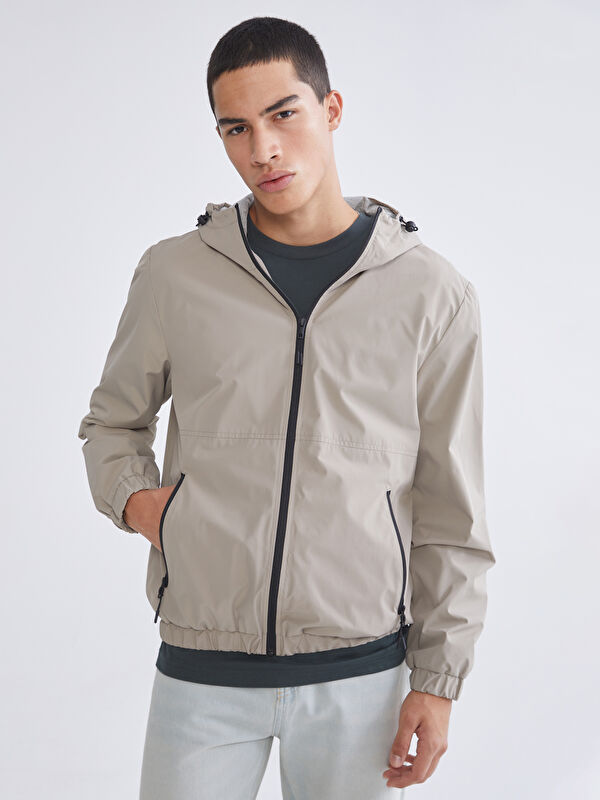 XSIDE Loose Fit Mock Neck Printed Men's Jacket