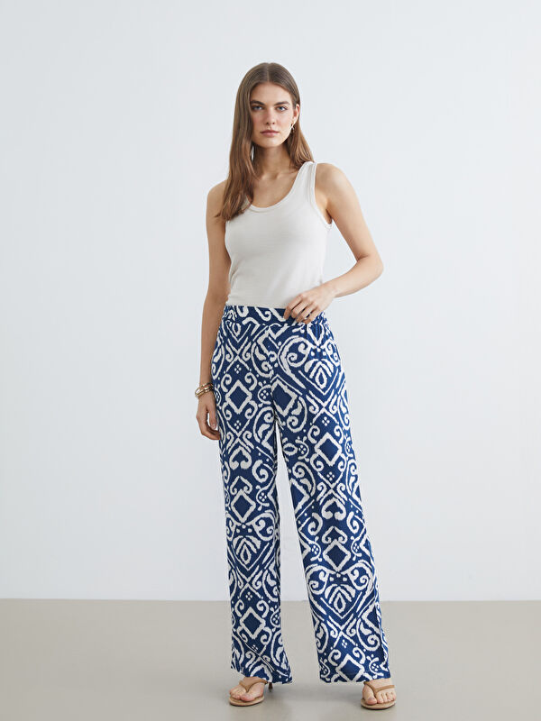 LCWAIKIKI Classic Pantalon Femme à Motifs à Taille Élastiquée
