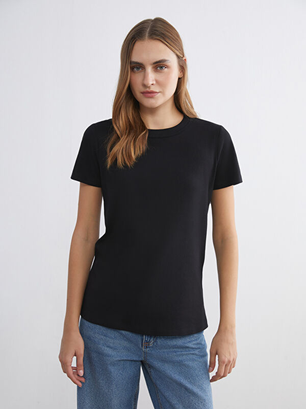 LCWAIKIKI Basic Rundhals-T-Shirt für Damen