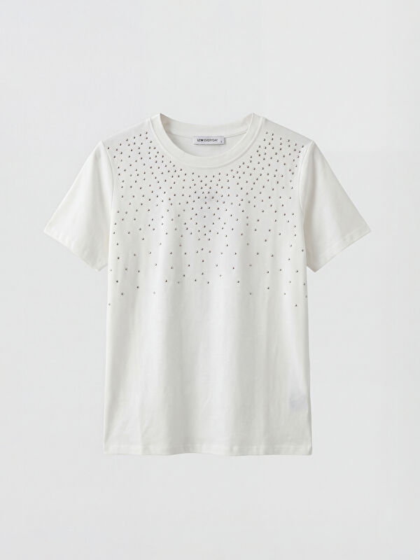 LCW EVERYDAY Rhinestone Embellished Women's T-Shirt