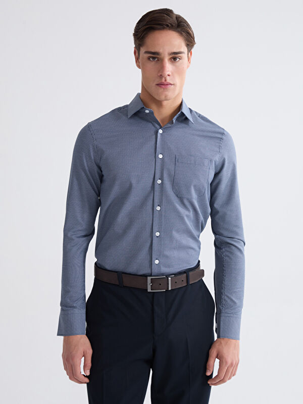 LCW BUSINESS Regular Fit Ekose Gabardin Erkek Gömlek