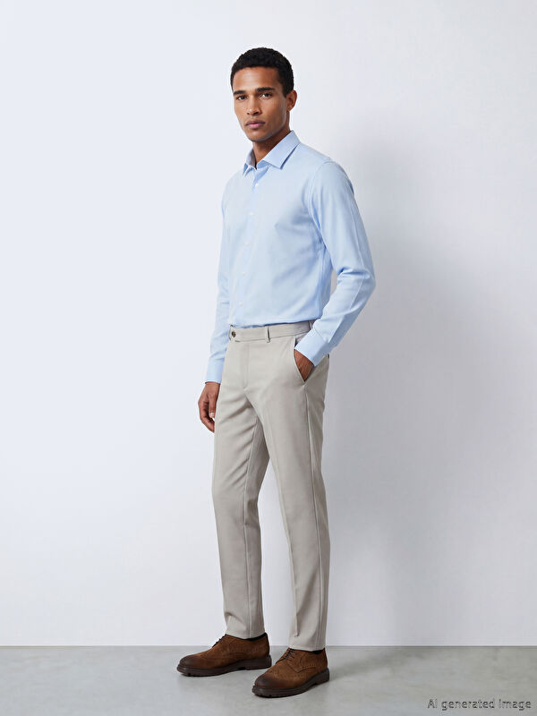 LCW BUSINESS Slim Fit Armürlü Erkek Gömlek