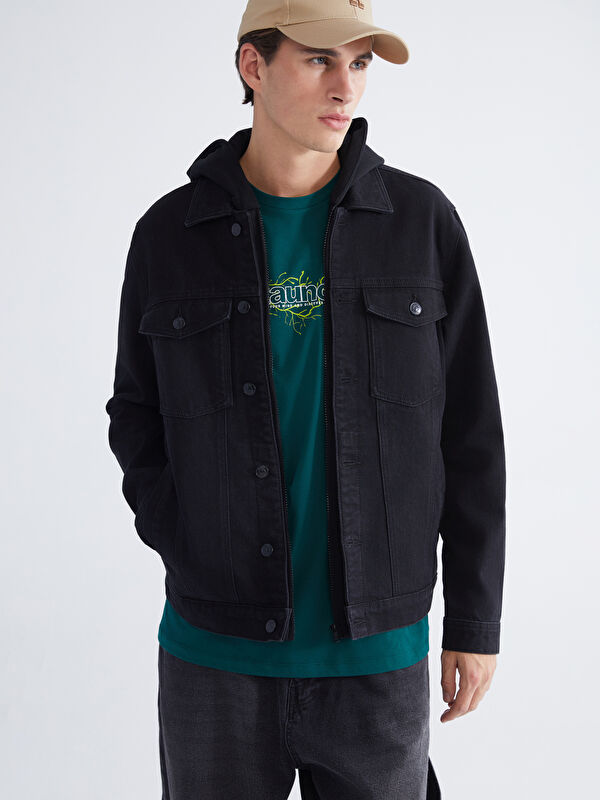 LCW Jeans Ерлерге арналған капюшонды деним джинс күртеше