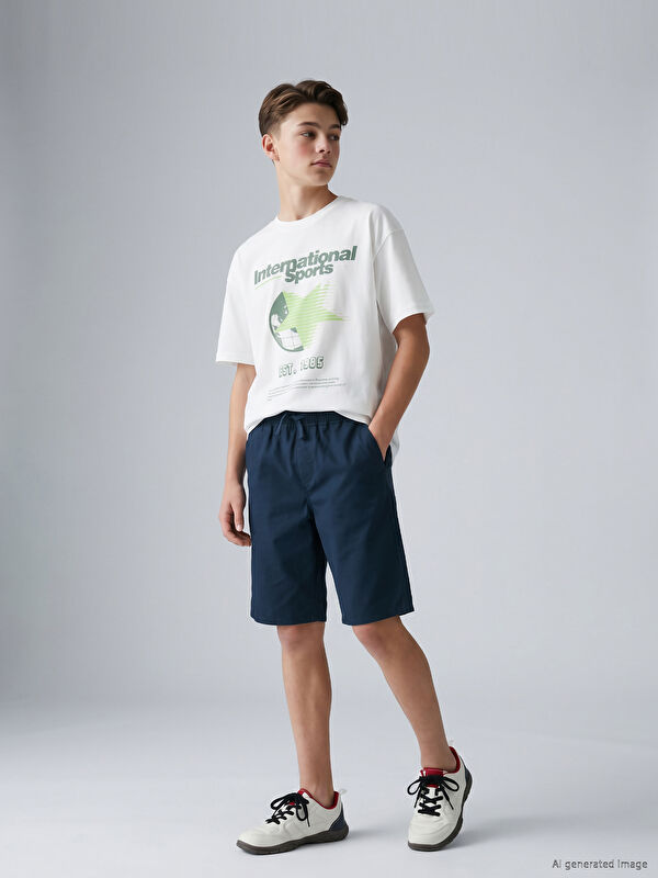 LCW Kids Boys' Elasticated Waist Twill Shorts