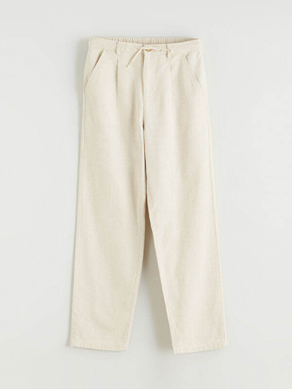 LCW Kids Linen Blend Boys' Pleated Trousers