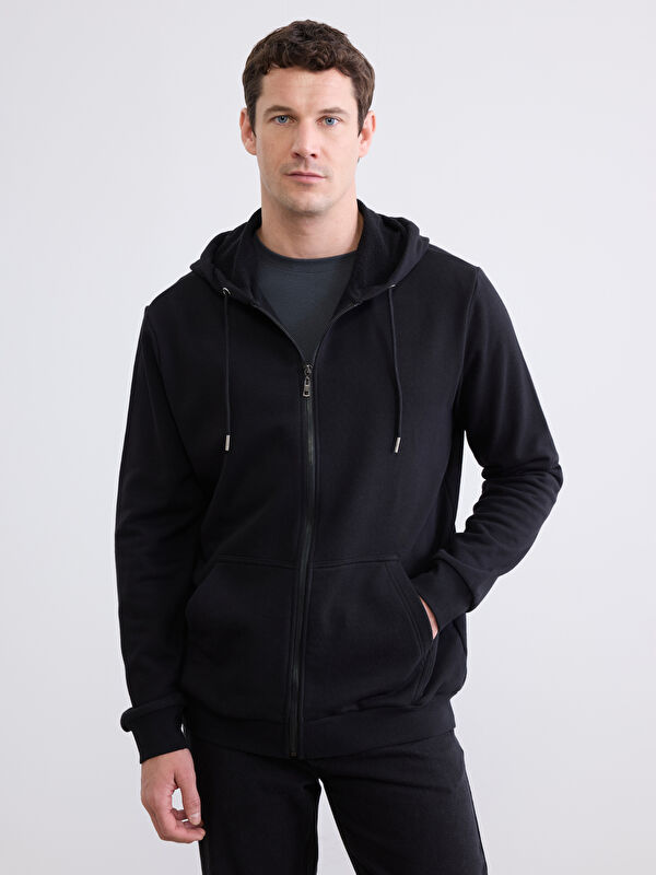LC WAIKIKI Man BLACK Zip-Up Sweatshirt