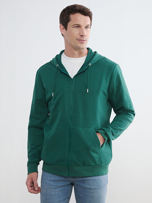 LC WAIKIKI Man GREEN Zip-Up Sweatshirt