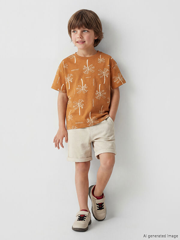 LCW Kids Patterned Boys' T-Shirt and Shorts