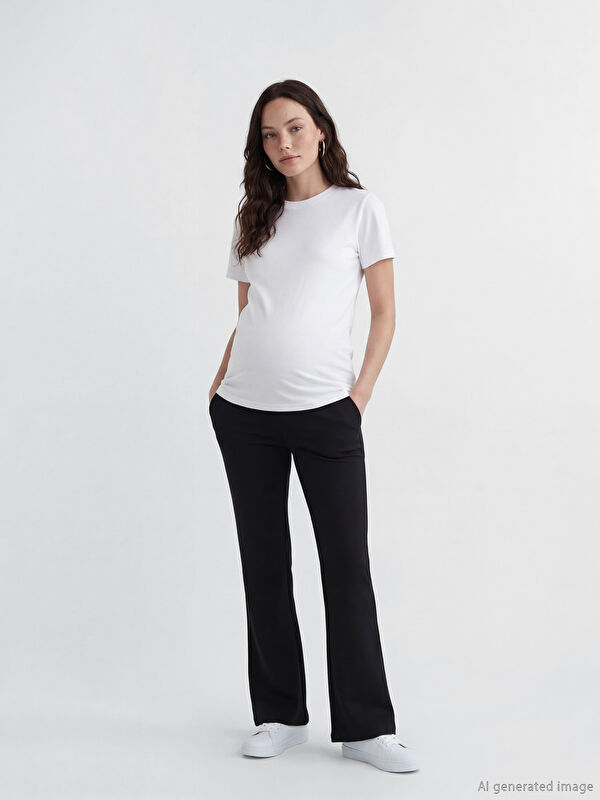 LCWAIKIKI Maternity ليجنز أسود امرأة