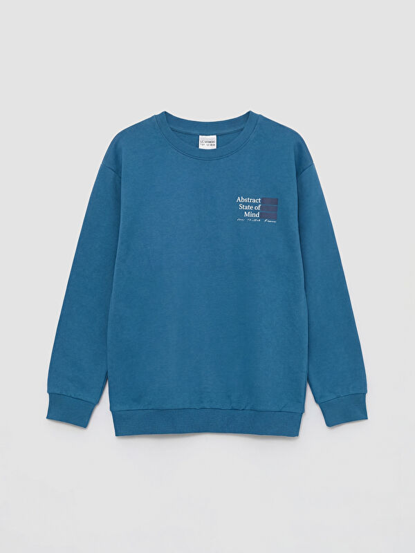 LCW Kids Crew Neck Back Printed Boys' Sweatshirt