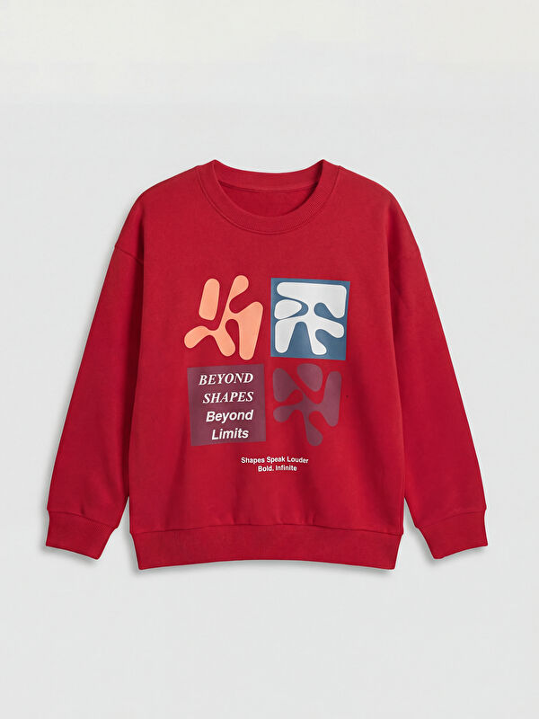 LCW Kids Crew Neck Printed Boys' Sweatshirt
