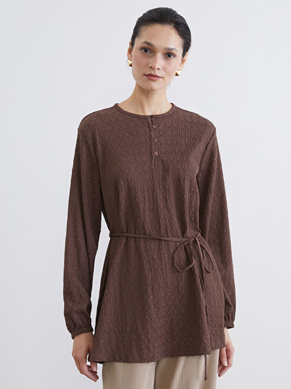 LCW Modest Туника с круглым вырезом и узором с поясом на талии