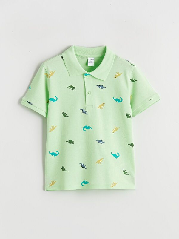 LCW Kids Polo Yaka Baskılı Erkek Çocuk Tişört