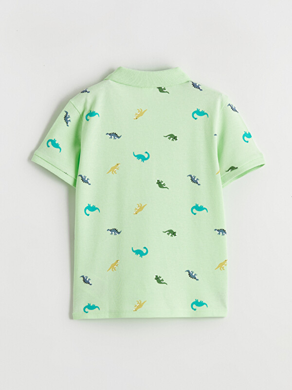 LCW Kids Yeşil Polo Yaka Baskılı Erkek Çocuk Tişört - S64433Z1-LRF