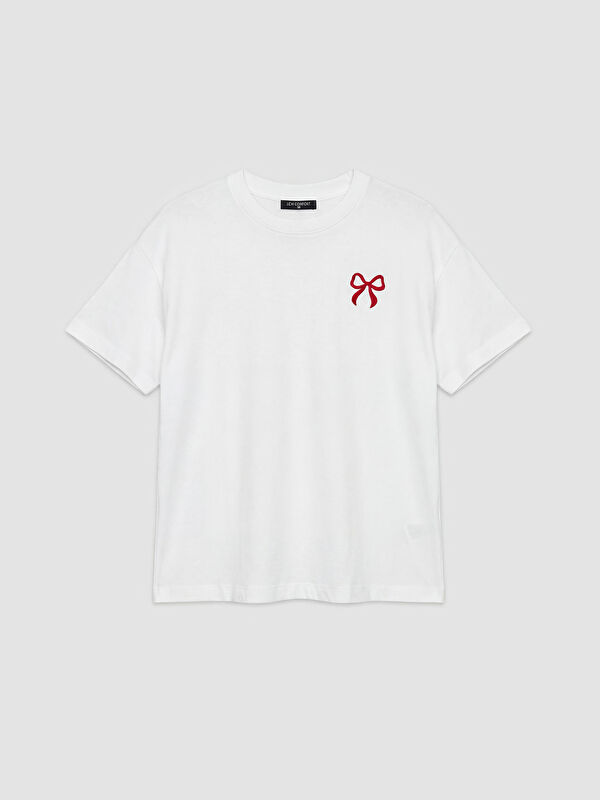 LCWAIKIKI Maternity Crew Neck Embroidered Women's T-Shirt