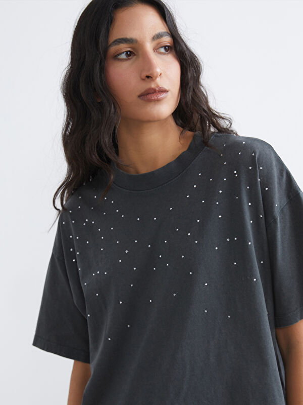 LCW Modest Frau ANTHRAZIT T-shirt