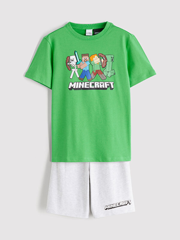 LCW Kids Minecraft ნაბეჭდი ბიჭებისთვის მოკლე პიჟამის ნაკრები