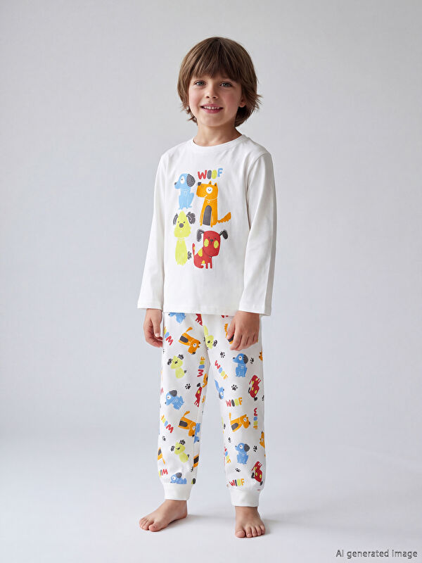 LCW Kids Baskılı Erkek Çocuk Pijama Takımı