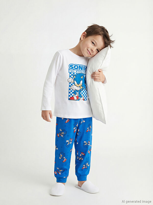 LCW Kids Sonic Baskılı Erkek Çocuk Pijama Takım