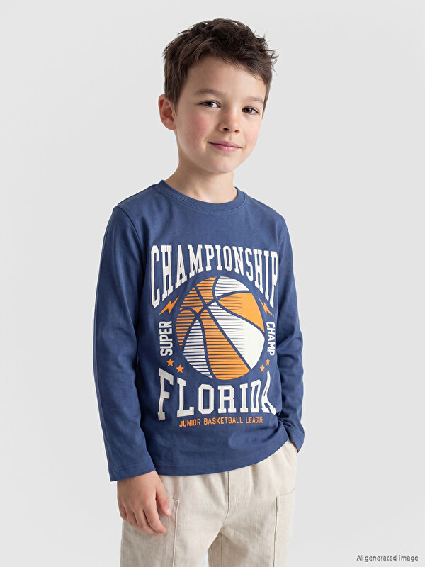 LCW Kids Rundhalsausschnitt Florida Bedrucktes Jungen T-Shirt