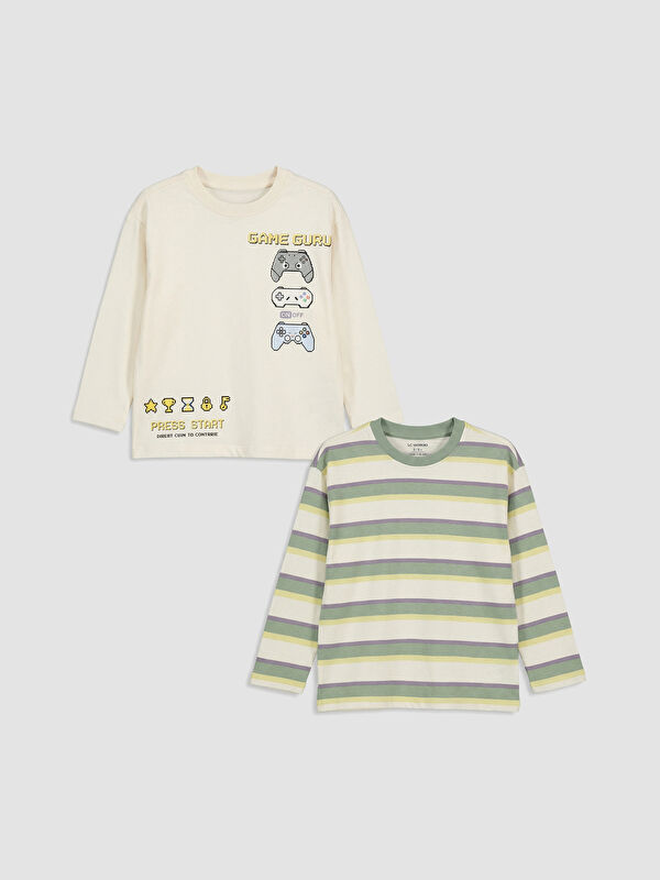 LCW Kids  Bisiklet Yaka Erkek Çocuk Tişört 2'li