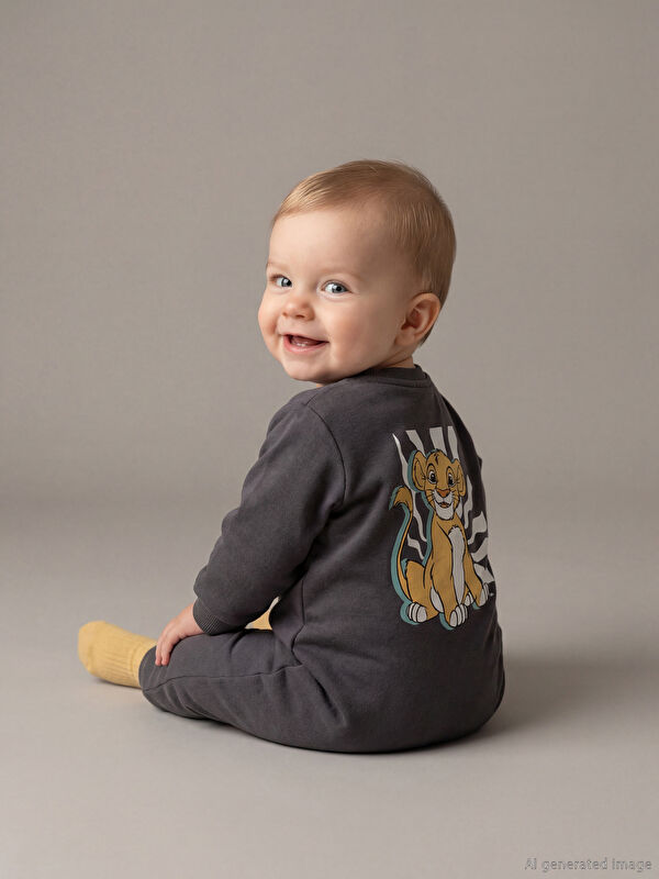 LCW baby Aslan Kral Baskılı Erkek Bebek Tulum