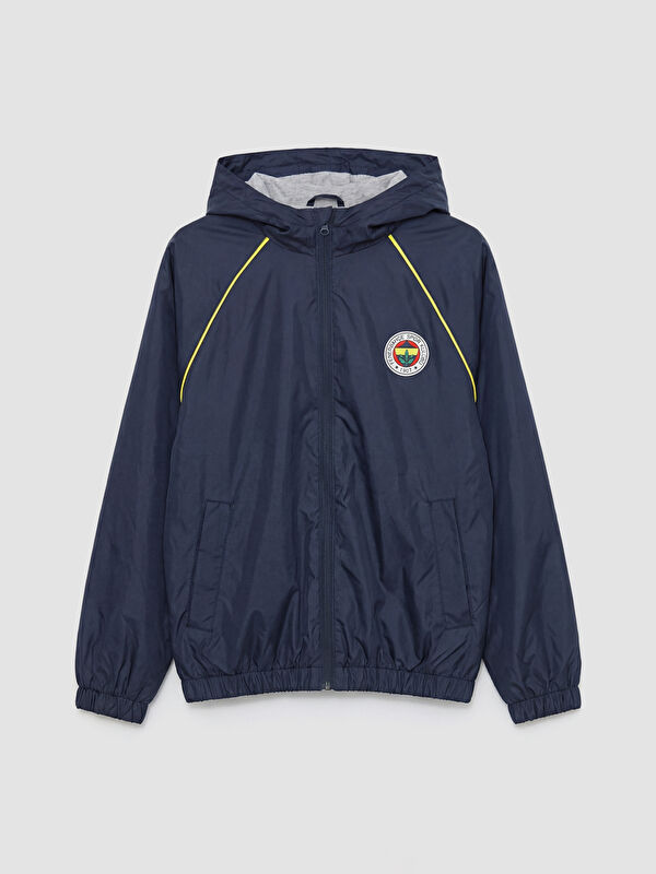 LCW Kids Fenerbahçe Lisanslı Kapüşonlu Erkek Çocuk Yağmurluk