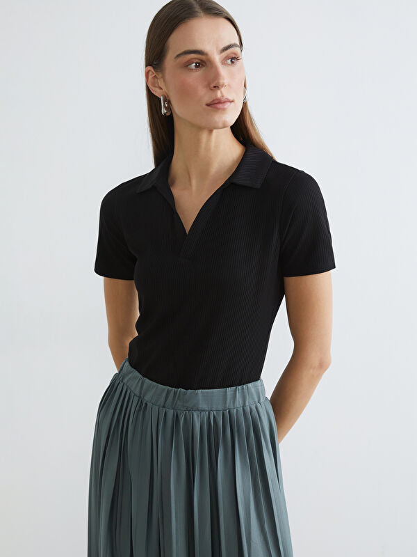LCWAIKIKI Classic Women's Ribbed Polo Shirt