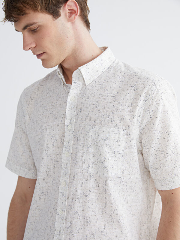 LCWAIKIKI Classic Herren Regular Fit gemustertes Popeline-Hemd