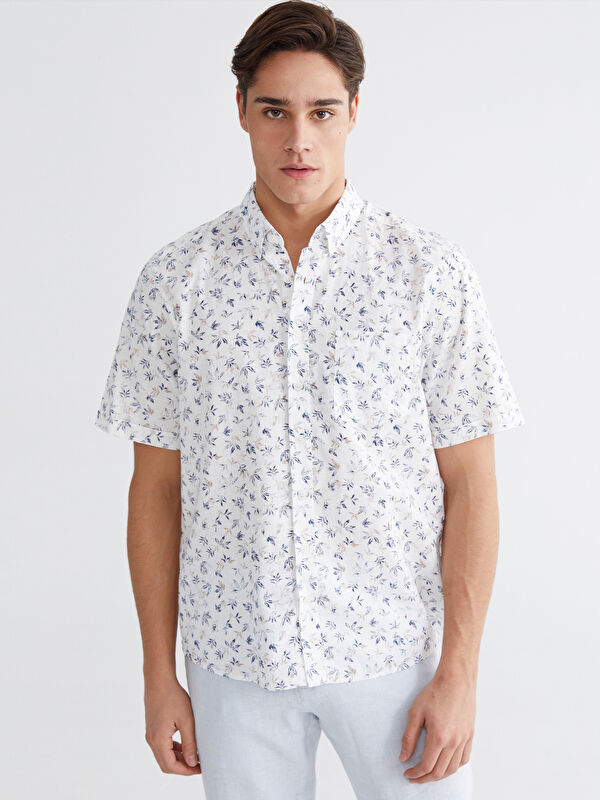 LCWAIKIKI Classic Men's Regular Fit Patterned Poplin Shirt