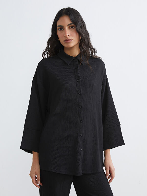 LCW Modest Textured Oversized Women's Shirt Tunic