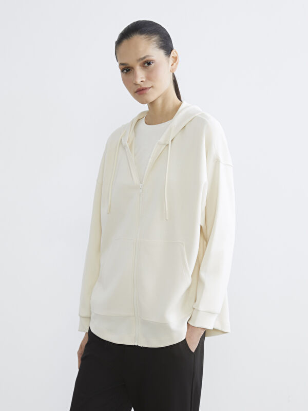 LCW Modest سويت شيرت بسحاب أوفرسايز نساء