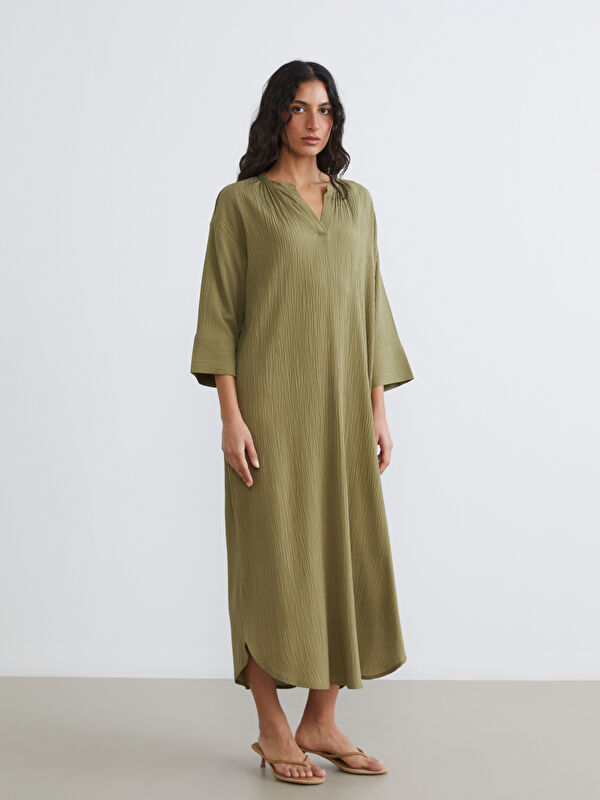 LCW Modest V-Neck Dress
