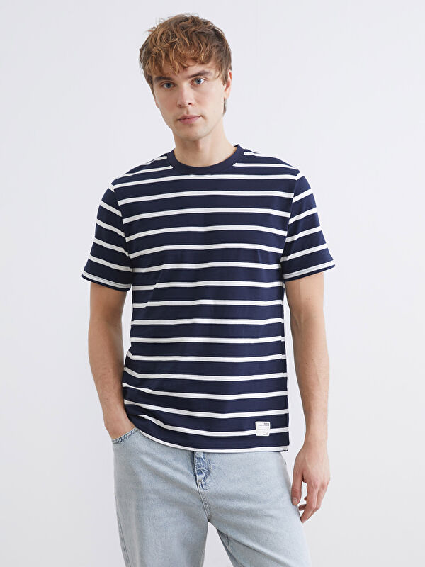 XSIDE Crew Neck Striped Jersey Men's T-Shirt