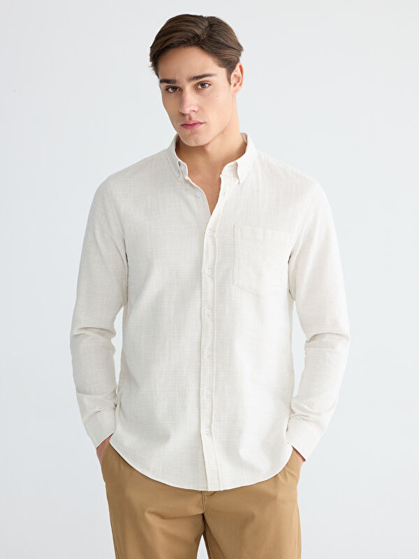 LCWAIKIKI Classic Regular Fit Armürlü Erkek Gömlek