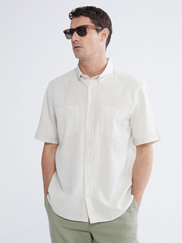 LCWAIKIKI Classic Regular Fit Armürlü Erkek Gömlek