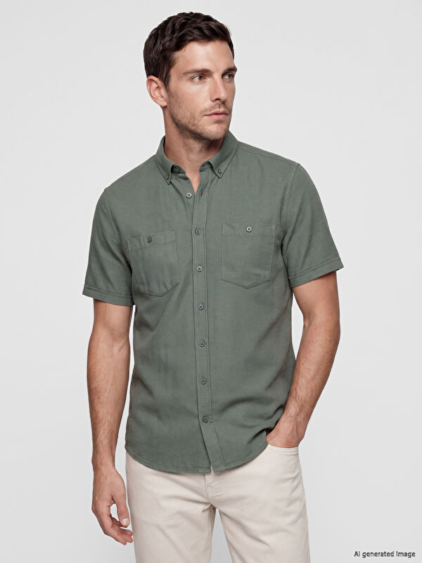 LCWAIKIKI Classic Regular Fit Armürlü Erkek Gömlek