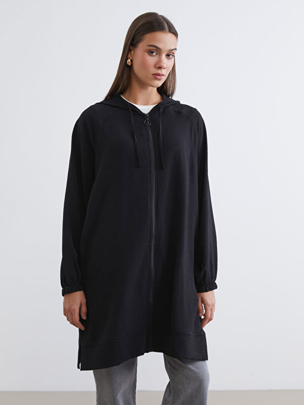 LCW Modest Oversized hooded tunic for women.