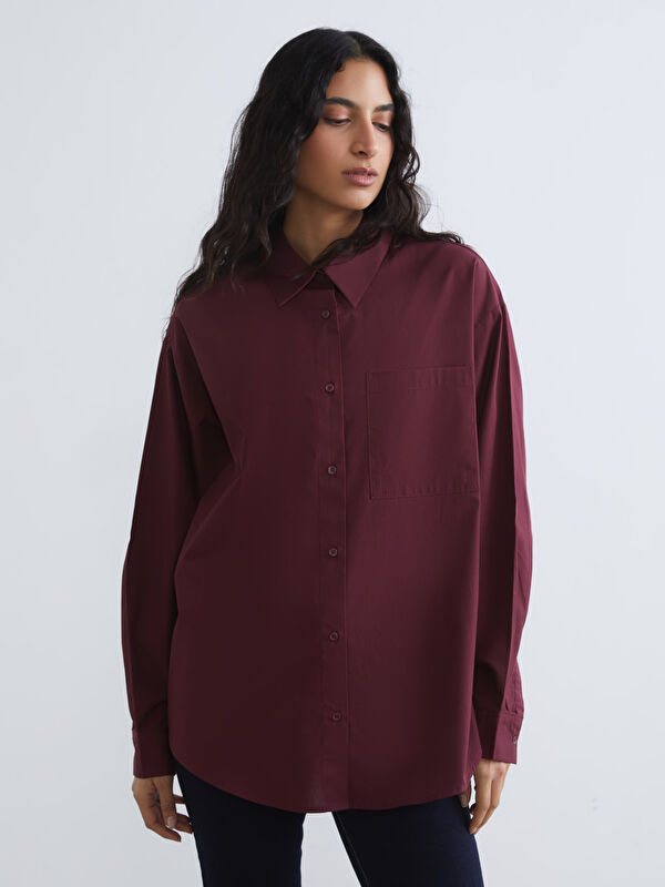 LCW Modest Oversized Poplin Women's Shirt Tunic