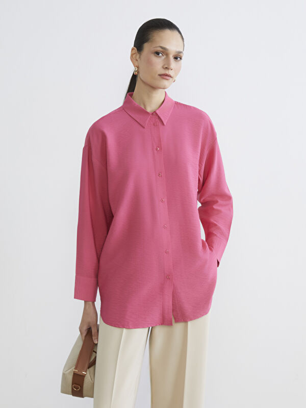 LCW Modest Oversize Gabardine Hemd-Tunika für Damen
