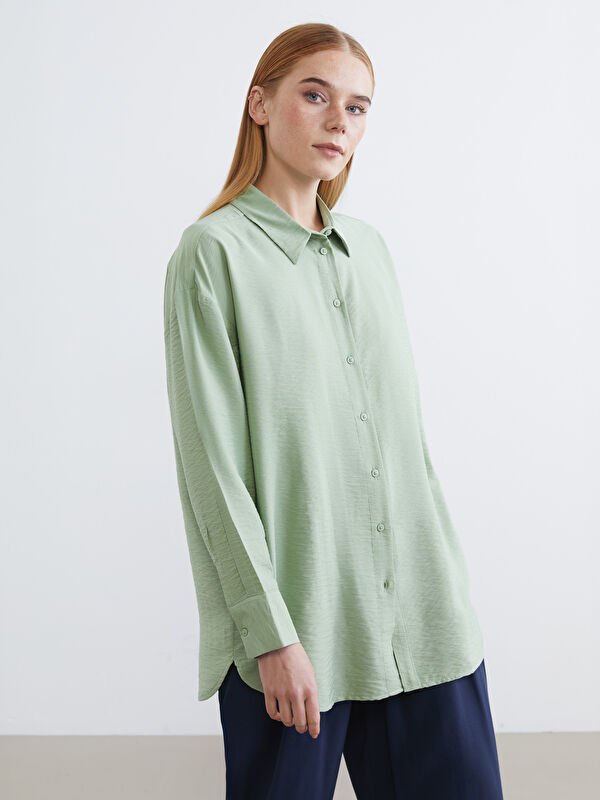 LCW Modest Oversize Gabardine Hemd-Tunika für Damen