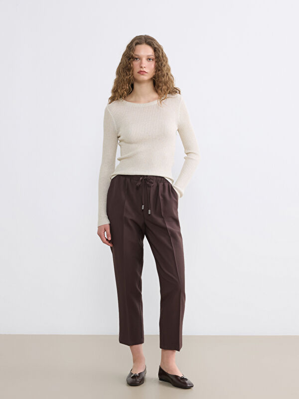 LCW Modest Pantalon Femme à Taille Élastiquée Coupe Carotte