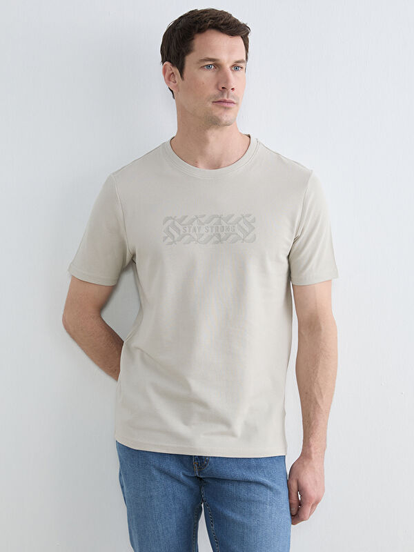 LCWAIKIKI Classic Crew Neck Printed Piqué Men's T-Shirt