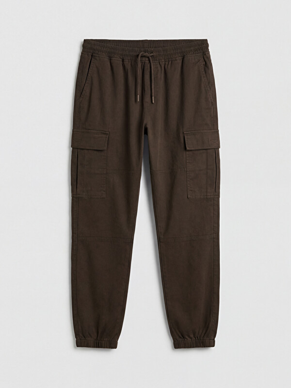 XSIDE Kahverengi Regular Fit Gabardin Erkek Kargo Pantolon