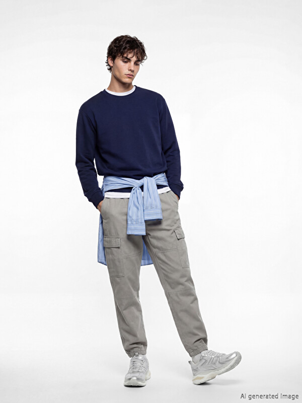 XSIDE Man Grey Cargo Trousers