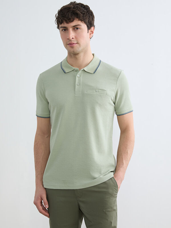 LCWAIKIKI Classic Polo Yaka Erkek Dokulu Tişört