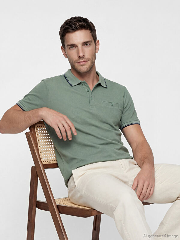 LCWAIKIKI Classic Polo Yaka Erkek Dokulu Tişört