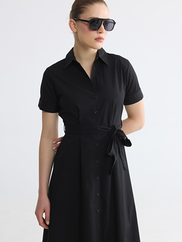 LCW Comfort Rochie cămașă din poplin cu curea